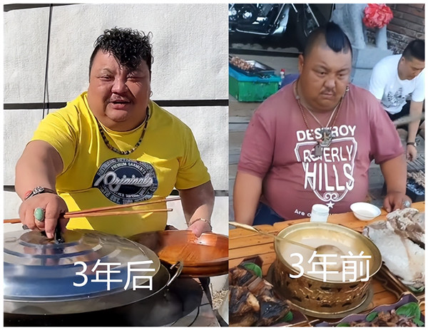 抖音网红吃播恩克3年内体重变化明显，网友：还敢吃肚包肉？